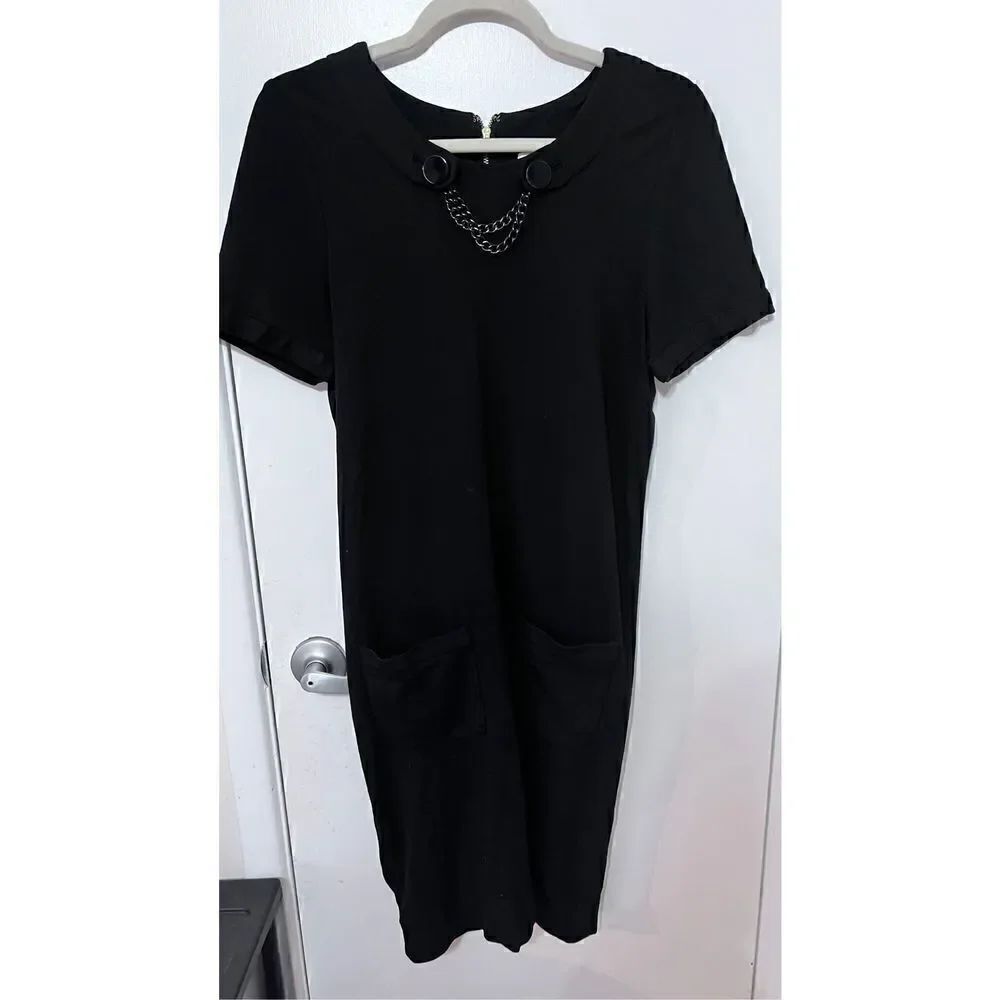 Kate Spade BACK ZIP CHAIN NECKLINE POCKETED DRESS WOMENS SZ 6